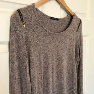 Zippered Shoulder Top